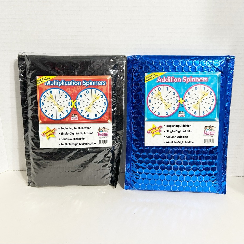 Kagan 8 Addition and 8 Multiplication Spinners Educational Tool Information Card